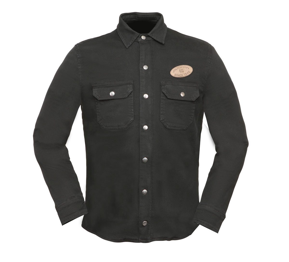 Modeka Motorradjacke Modeka Hemd Herren Overshirt Oliwer schwarz Motorradhemd Männer Herren Aramid verstärkt mit Protektoren