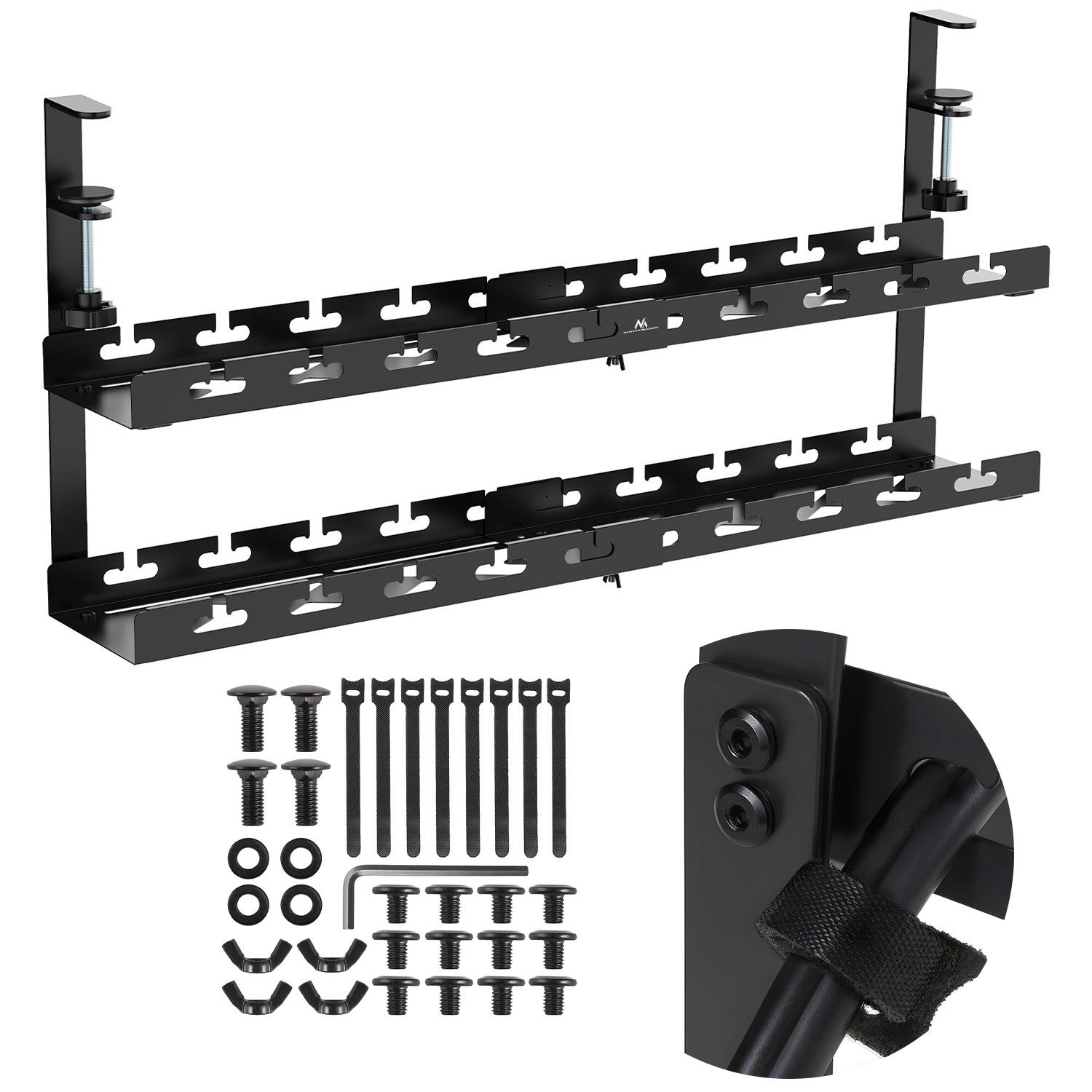 Maclean Kabelführung MC-102 Ausziehbarer Untertisch-Kabelorganisator2 Ebenen, Kabelorganisation max. 5kg Belastung, max. 728mm