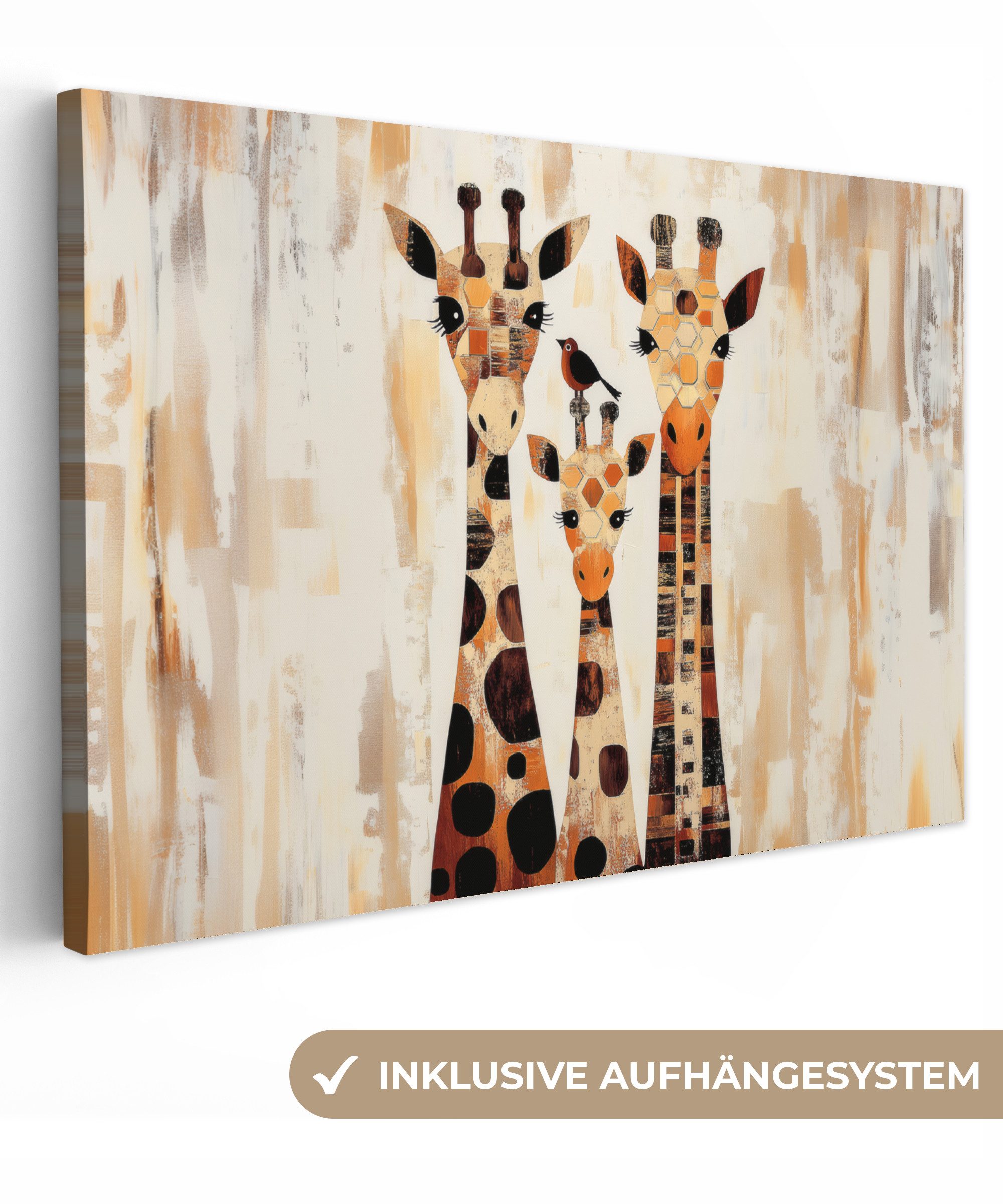 OneMillionCanvasses® Leinwandbild Giraffen - Cartoon - günstig online kaufen