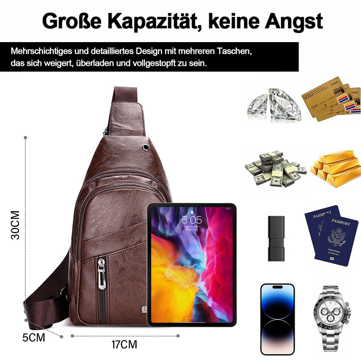RWEUOQ Umhängetasche Brusttasche Messenger Bag, Schultertasche günstig online kaufen