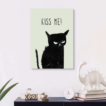 Posterlounge Acrylglasbild Amy and Kurt, Kiss me cat, Illustration