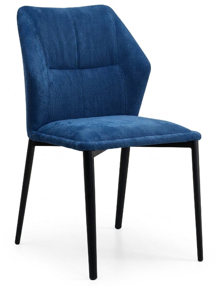 Xlmoebel Esszimmerstuhl Ästhetischer Esszimmerstuhl Blau Breitcord Flügel Rücken Polsterstuhl (1-tlg)