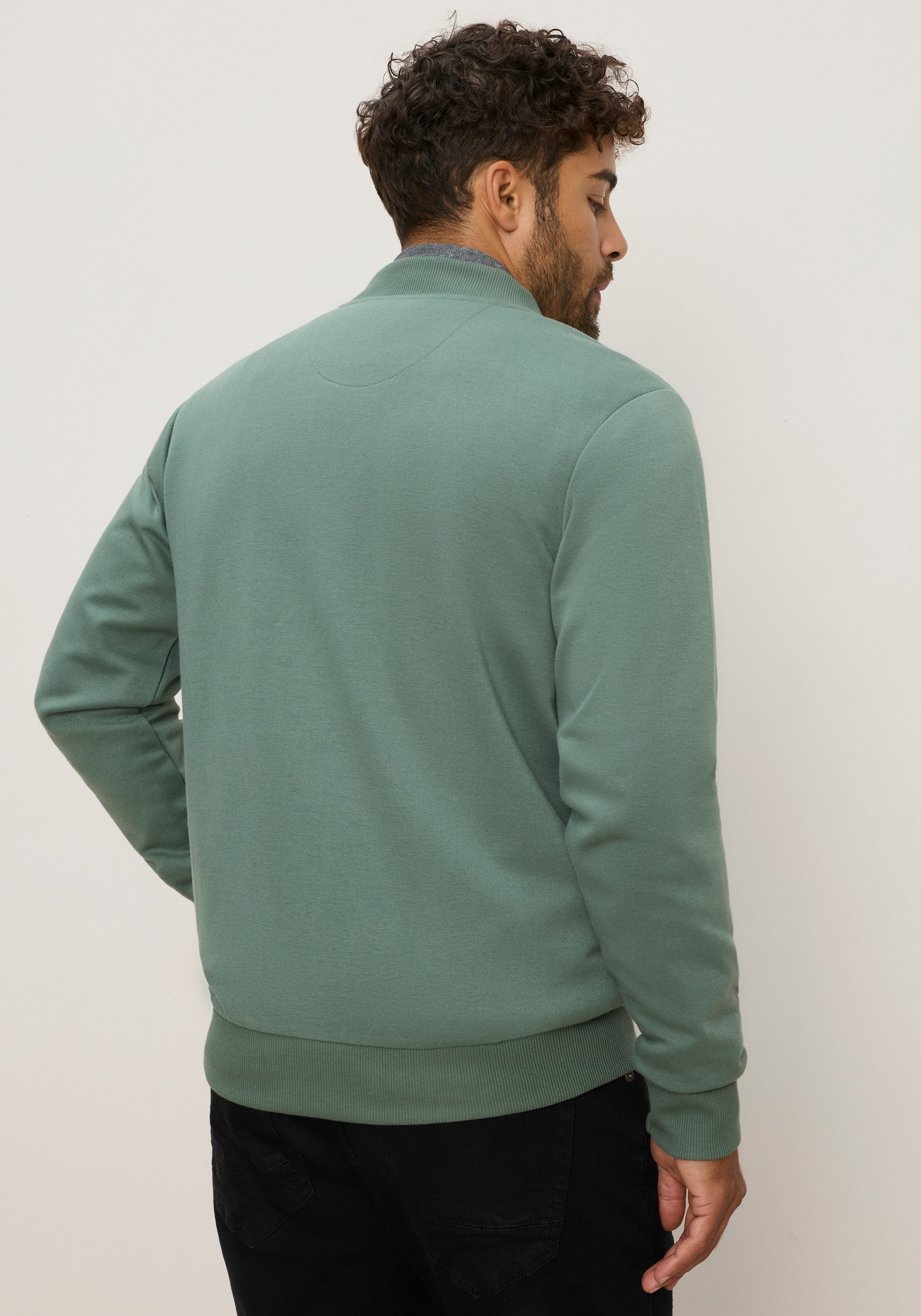 Bruno Banani Sweatjacke mit Stehkragen, aus Polyester und Baumwolle