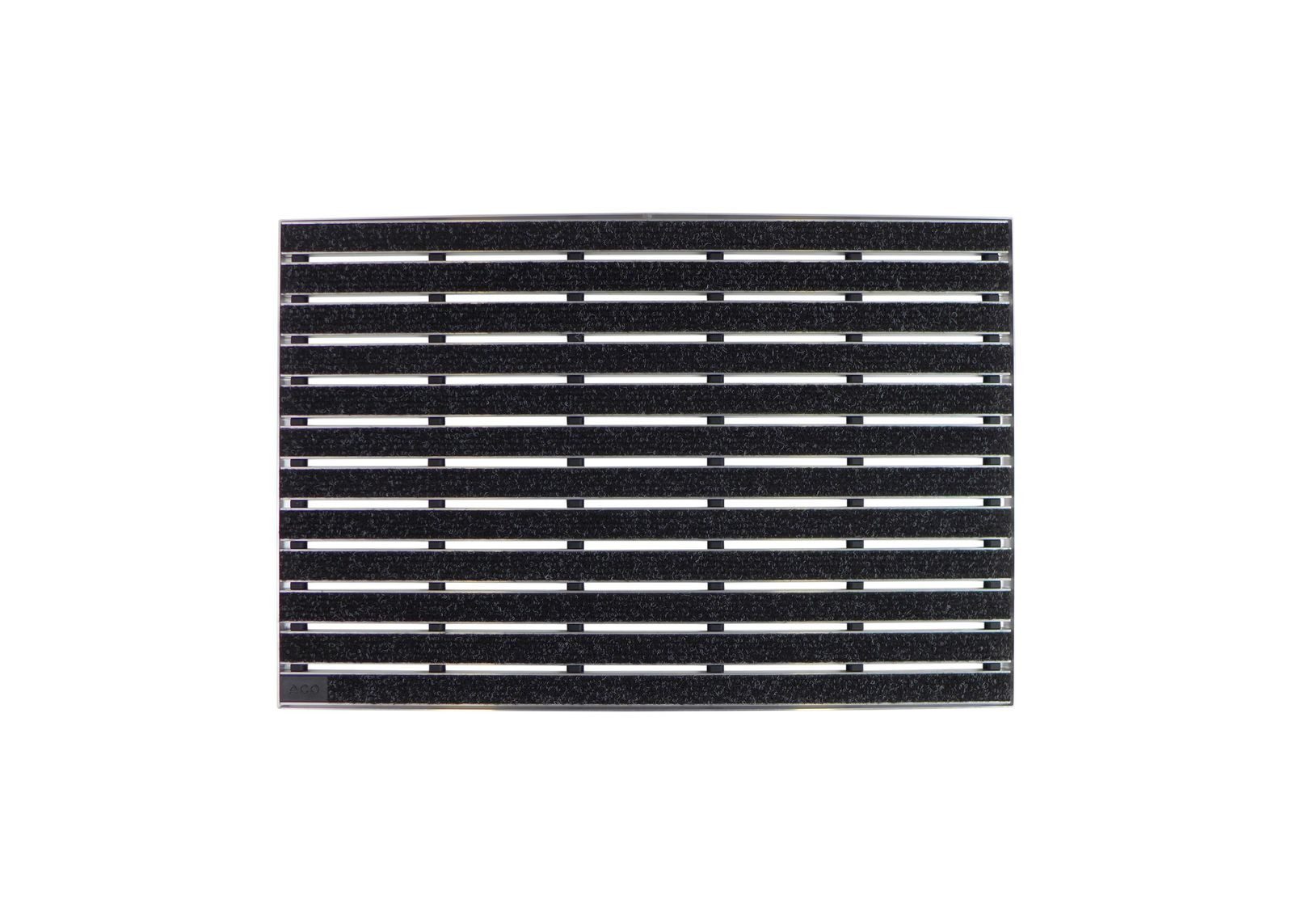ACO Severin Ahlmann GmbH & Co. KG Fußmatte Eingangsmatte Vario + Rahmen Aluminium, Rips Anthrazit, rechteckig, Höhe: 12 mm, Größe: 750x500 mm, für Innen- und Außenbereich