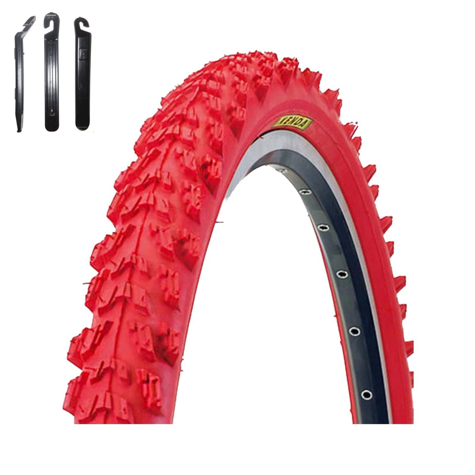 maxxi4you Fahrradreifen 1 x Kenda Pyscho K-829 MTB 24 x 1,95 (50-507) Rot inkl. Reifenheber