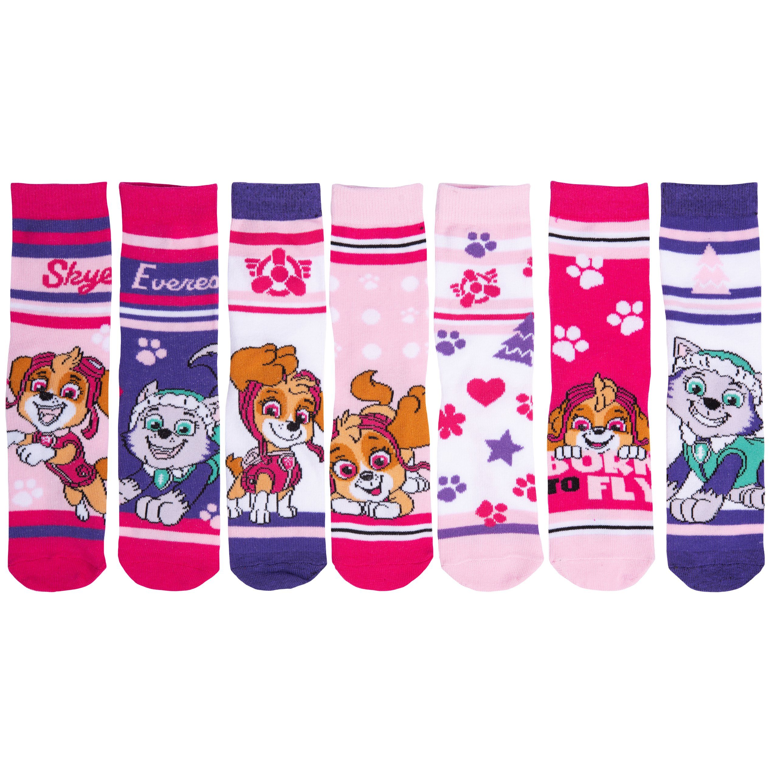 Patrol Labels® Socken Pack) United für Mädchen Bunt Paw Socken (7er