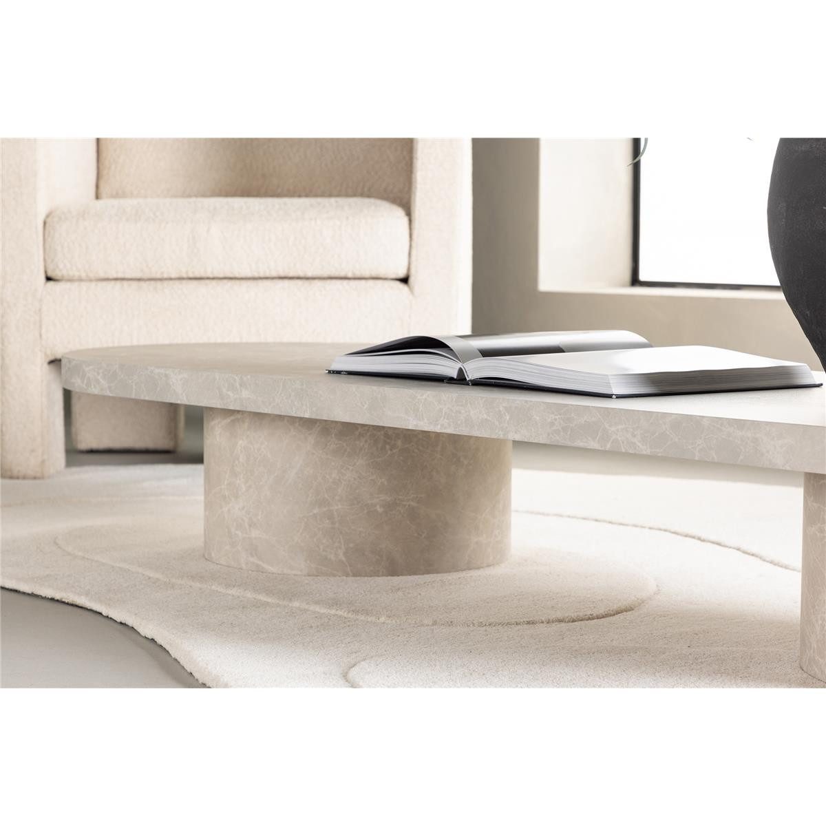 BOURGH Couchtisch MAILAND großer Wohnzimmertisch 190x60cm - Coffee Table in Marmor Optik, in Beige