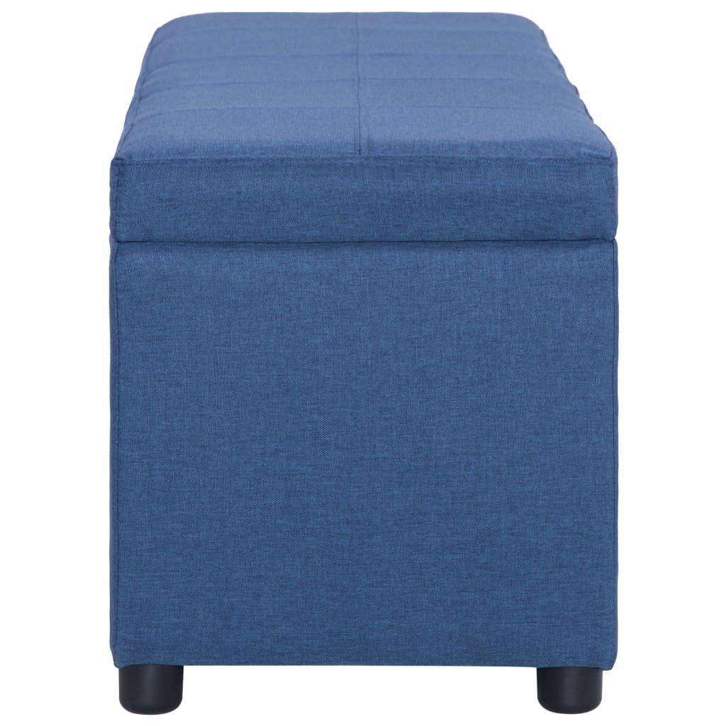 furnicato Truhenbank Bank mit Staufach 116 cm Blau Polyester