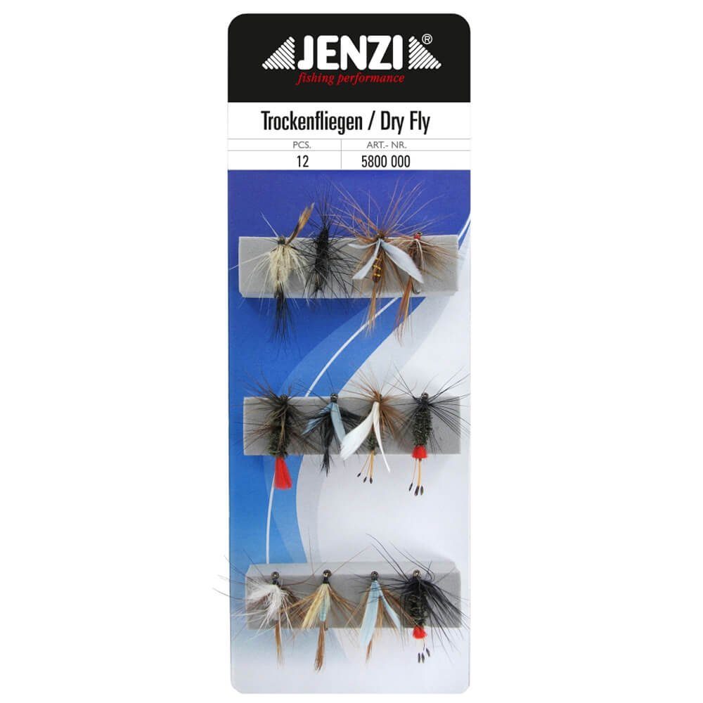 Kunstköder Jenzi Insektenimitate Fliegenset Trockenfliegen 12Stk.