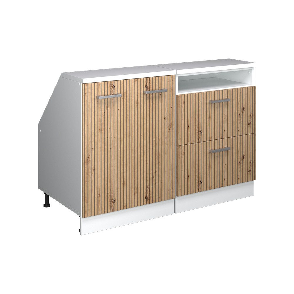 Vicco Unterschrank R-Line, Artisan-Eiche/Weiß, 120 cm 2er Set Schrankkorpuss 60 cm Tiefe (2-St)
