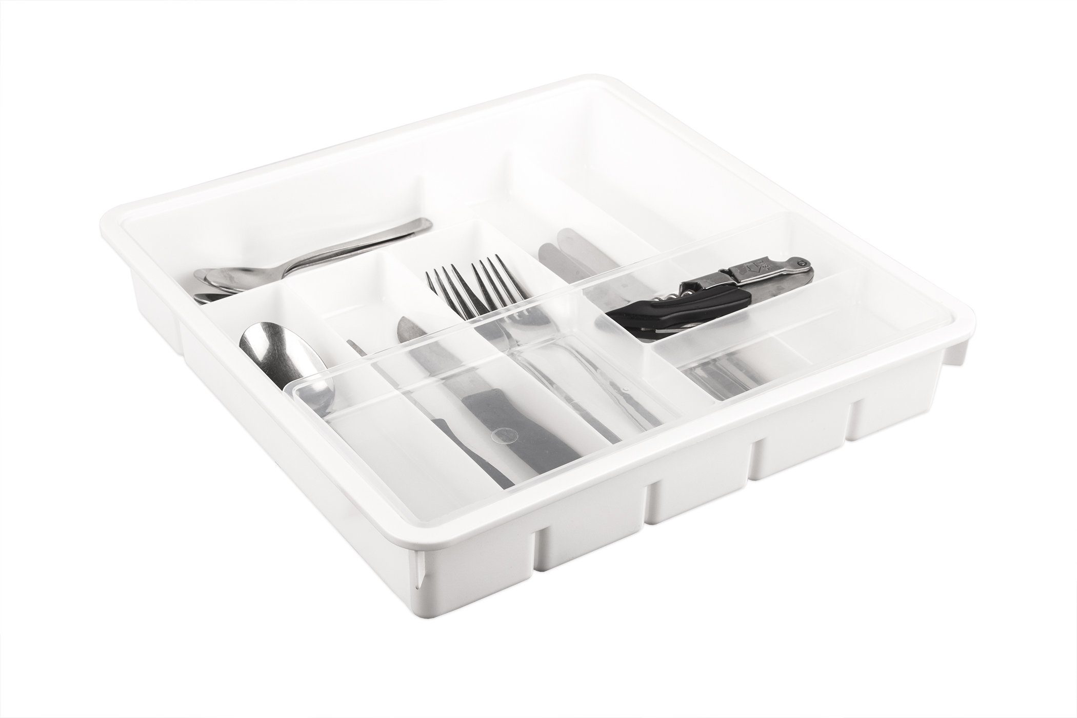 BigDean Besteckkasten 31x31 cm mit 9 Fächern Inkl. flexibler Z