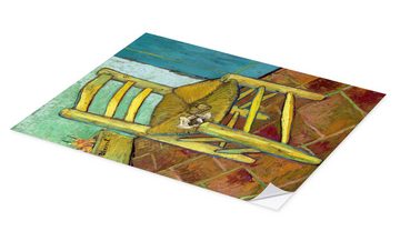 Posterlounge Wandfolie Vincent van Gogh, Van Goghs Stuhl, Wohnzimmer Malerei