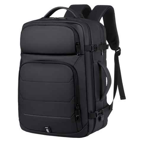 NULSTA Rucksack Großer Laptoprucksack Erweiterbarer Wasserdicht Tagesrucksack (Für Laptop bis 15,6,16,17 Zoll), Handgepäck Laptop Rucksack mit USB-Ladeanschluss