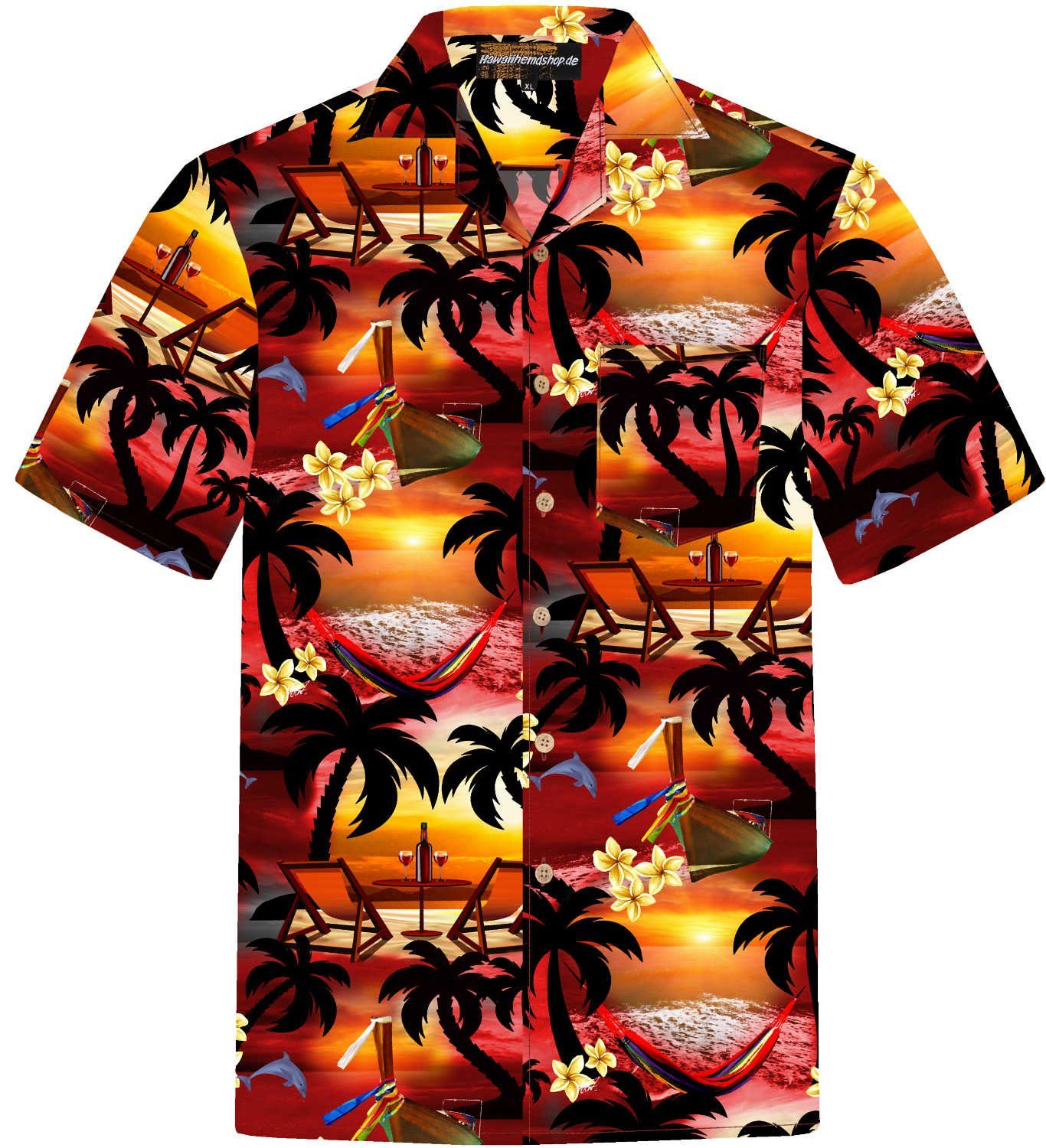 Hawaiihemdshop.de Hawaiihemd Hawaiihemdshop Hawaii Hemd Herren Baumwolle Kurzarm Strand Shirt