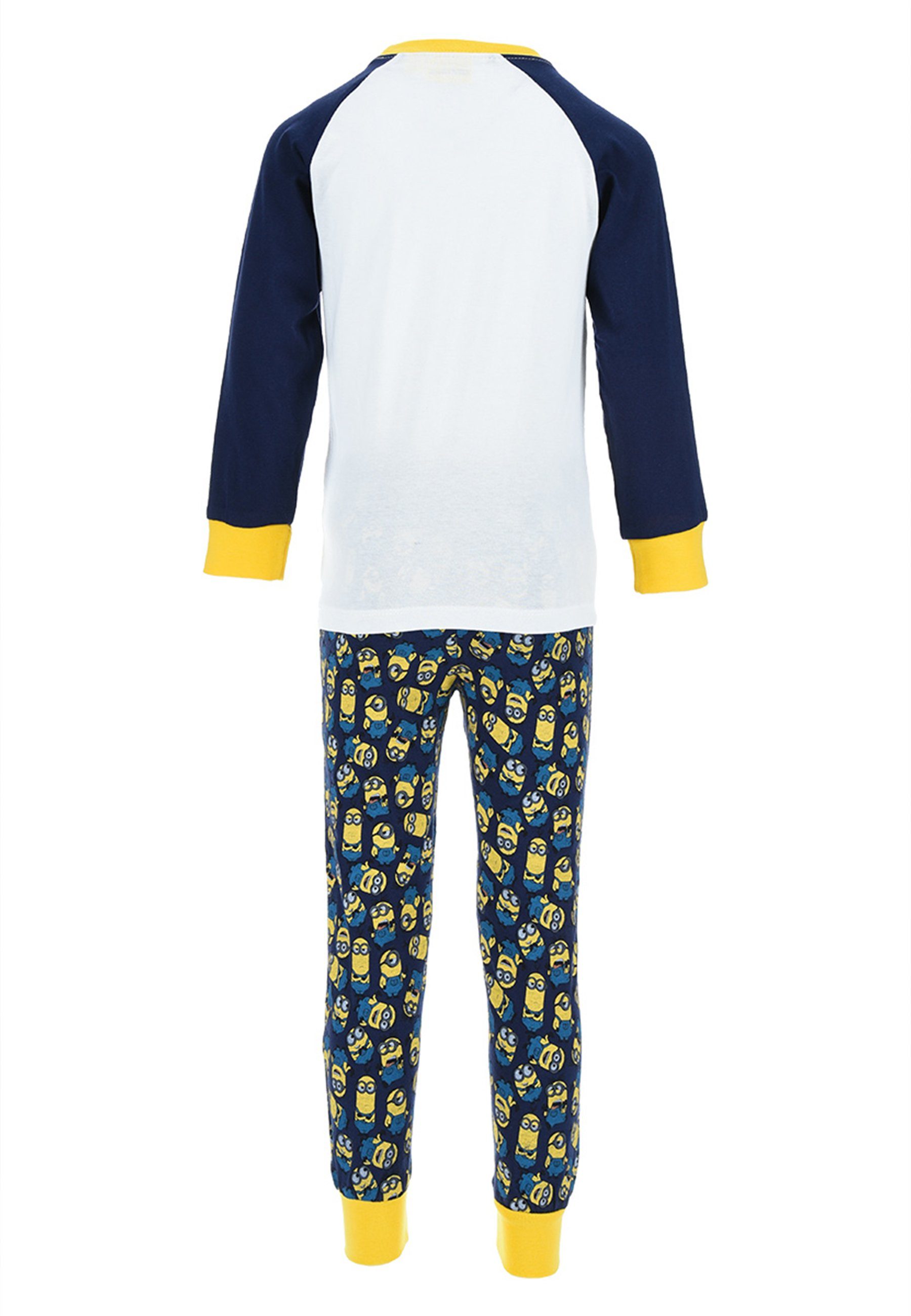 (2 Set Jungen Schlafanzug Schlafanzug Minions Pyjama Dunkel-Blau Kinder tlg)