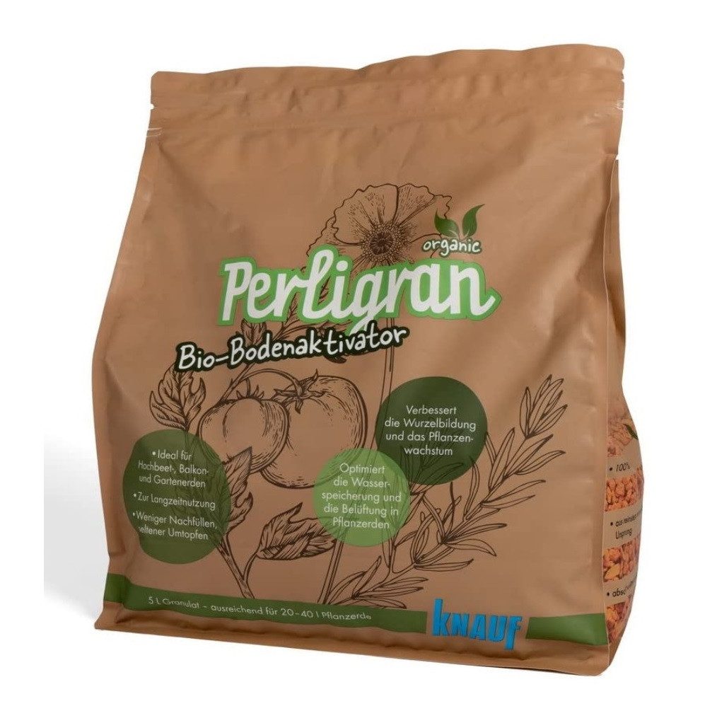 Gartenbau-Perlite KNAUF Perligran Organic, Bio-Bodenaktivator, 5 Ltr