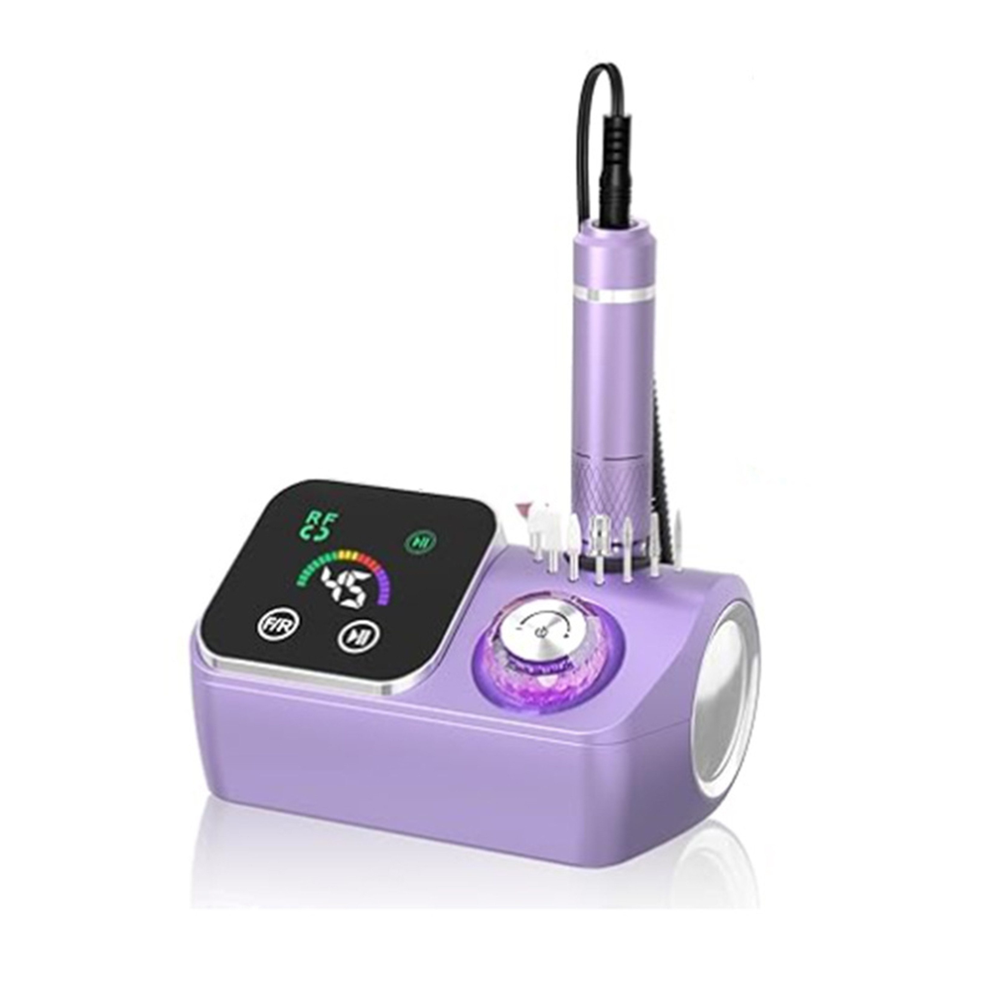 KINSI Maniküre-Pediküre-Set Nagelbohrmaschine 45000 U/min, Profi‑Nagelfräser,LCD‑Touch‑Display, mit vielseitigen Bohraufsätzen für Maniküre Pediküre