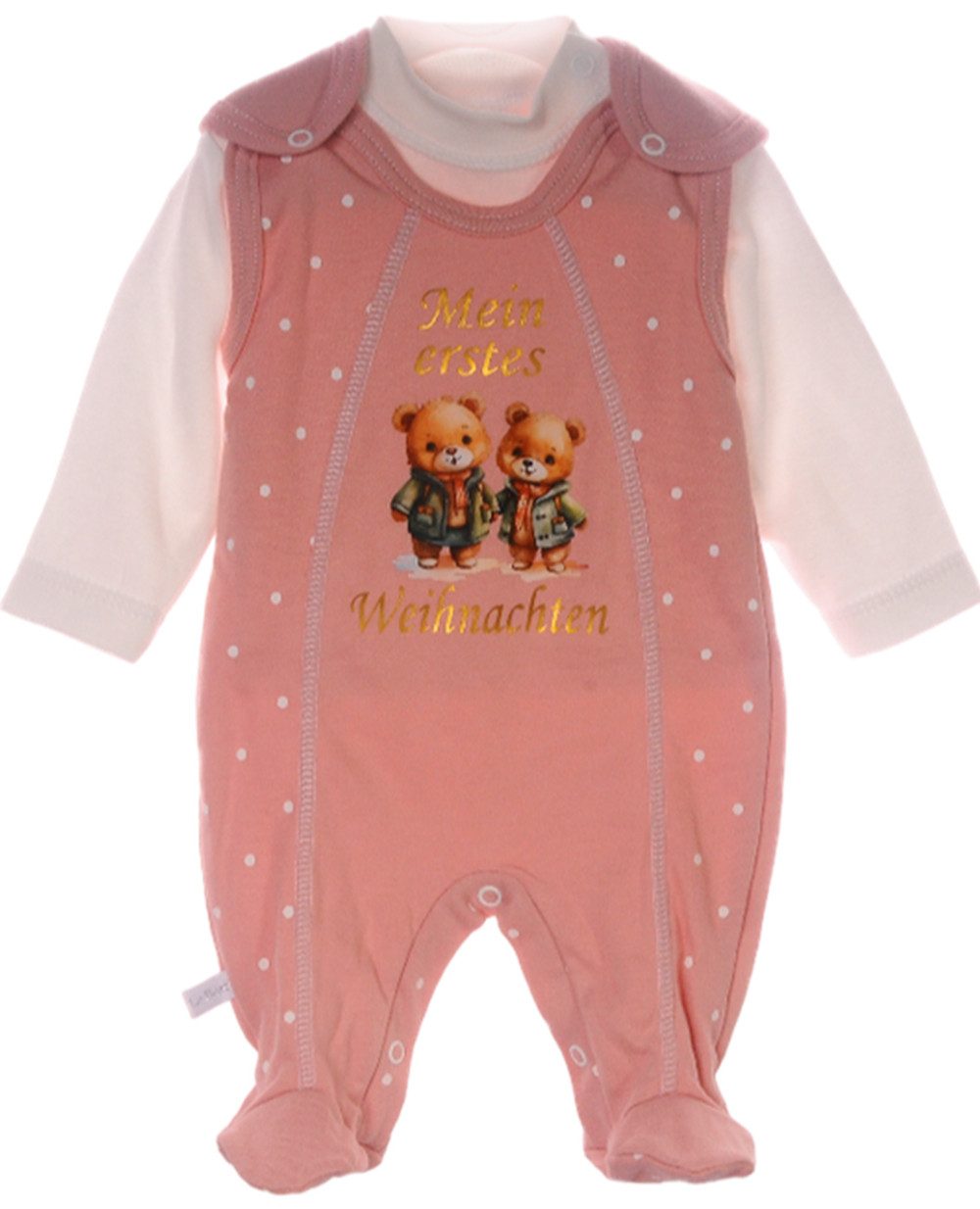 La Bortini Ползунки Baby Anzug Ползункиhose und Langarmshirt mit Bärchen aus reiner Baumwolle, 44 50 56 62 68 74