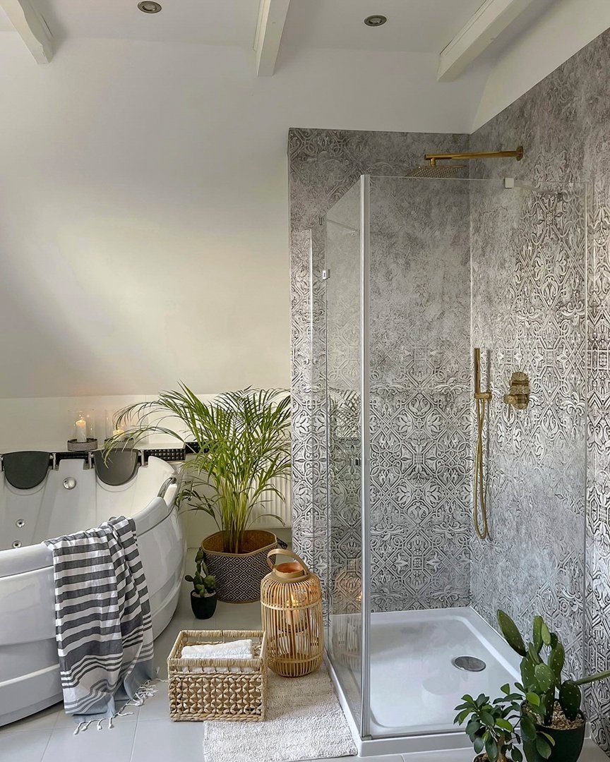 Thumbnail - KOLMAN Unterputzarmatur POLA Unterputz-Duschset, Handbrause, Mischer und Regendusche in Gold