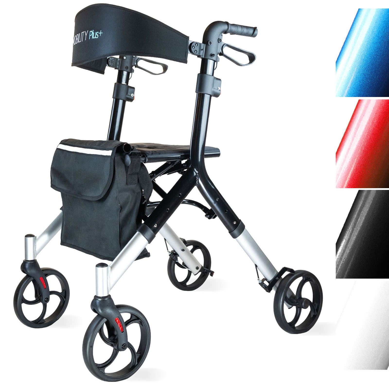 MOBILITY Plus+ Rollator DR10+, Gehwagen im Trend-Design - klappbar, höhenverstellbar u, inkl. Tasche
