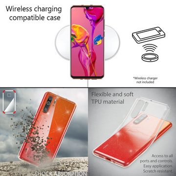 Nalia Smartphone-Hülle Huawei P30 Pro, Klare Glitzer Hülle / Silikon Transparent / Vergilbungsfrei / Glitter Cover / Dünnes Bling Case / Pailletten Schutzhülle / Kratzfest Stoßfest Flexibel / Anti-Gelb / Softcase Bumper Handy-Tasche Phone Backcover Handycase Handycover