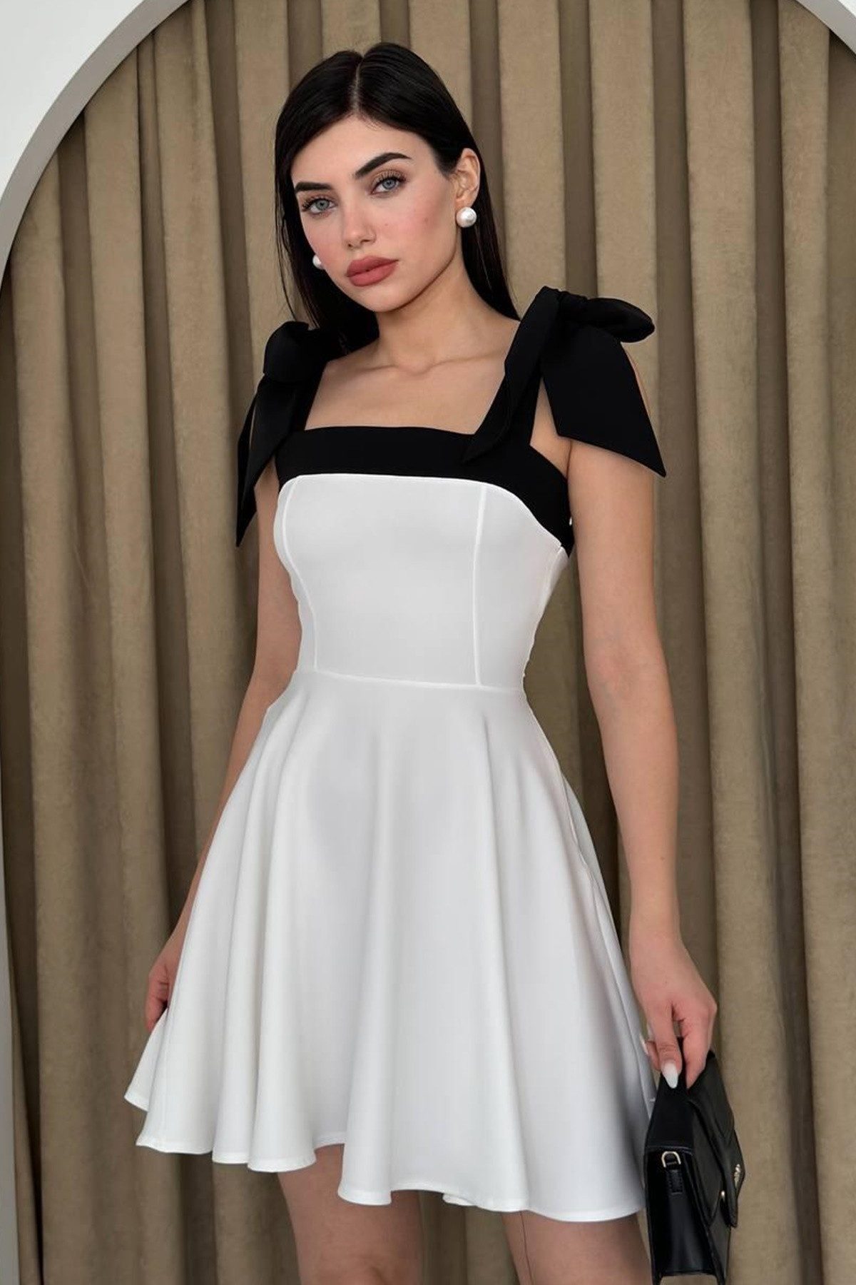 WOMAN VISION Minikleid Trägerloses Minikleid mit ausgestelltem Rock und Ausschnitt – Bild 3 von 5