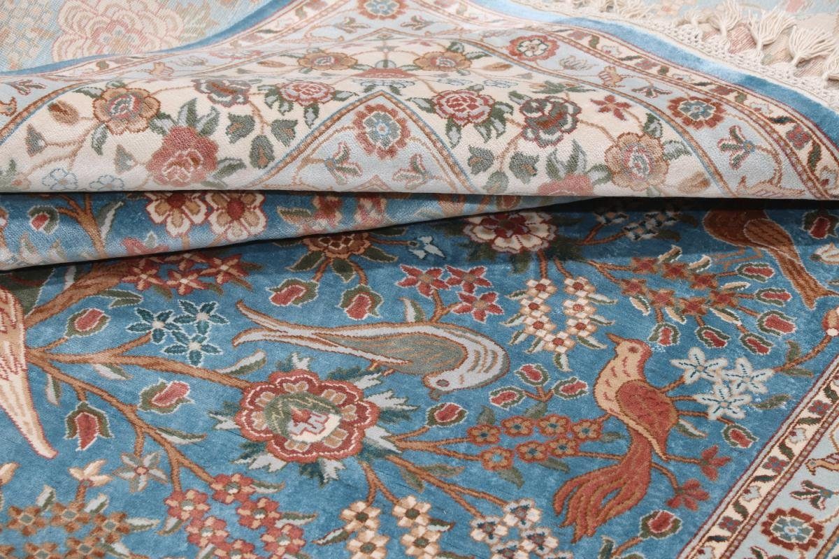 Orientteppich, mm Seidenteppich Nain Trading, Höhe: rechteckig, Isfahan 12 Seidenkette 181x266 Indo Handgeknüpfter