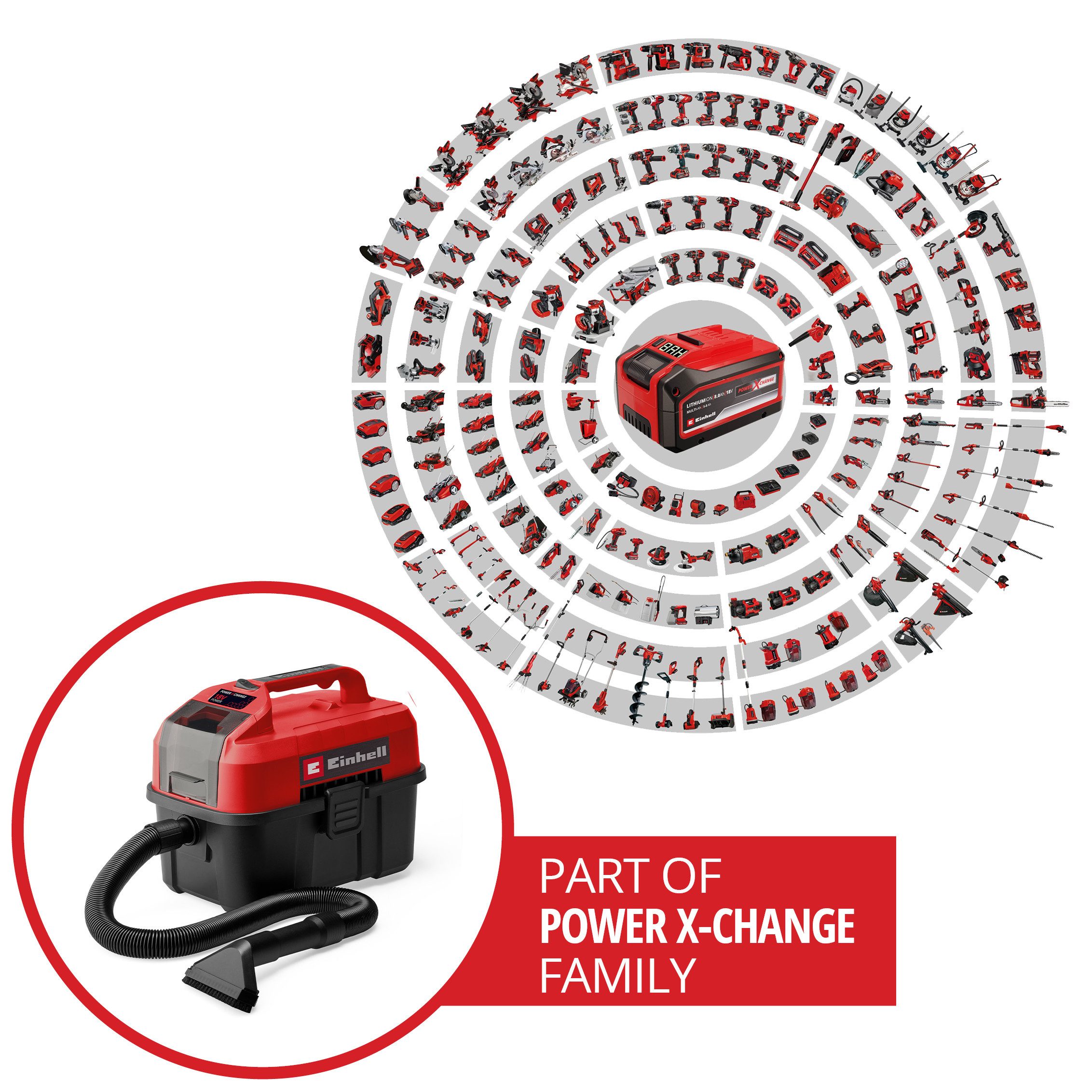 Einhell Nass-Trocken-Akkusauger TE-VC 18/10 Li-Solo, 900 W, mit Beutel, Power X-Change, ohne Akku und Ladegerät