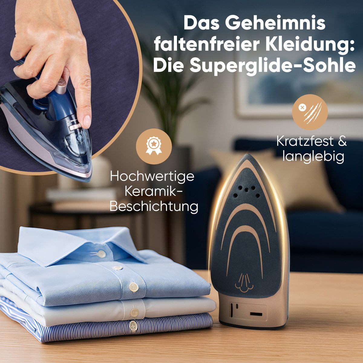 ProfiCare Dampfbügeleisen PC-DB 3125, Reisebügeleisen, Mini Bügeleisen, 800W