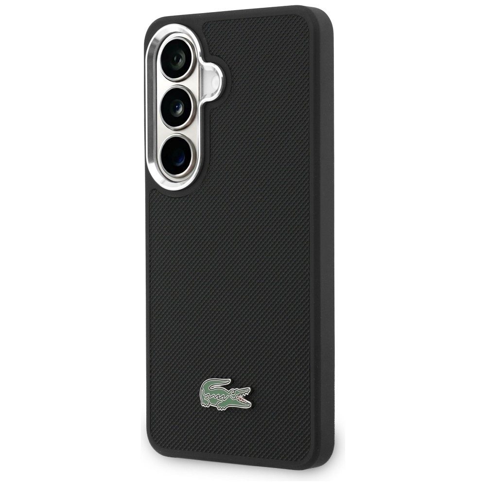 Lacoste Handyhülle Galaxy S26 Petit Pique schwarz MagSafe Logo Metall 6,3 Zoll, Kantenschutz