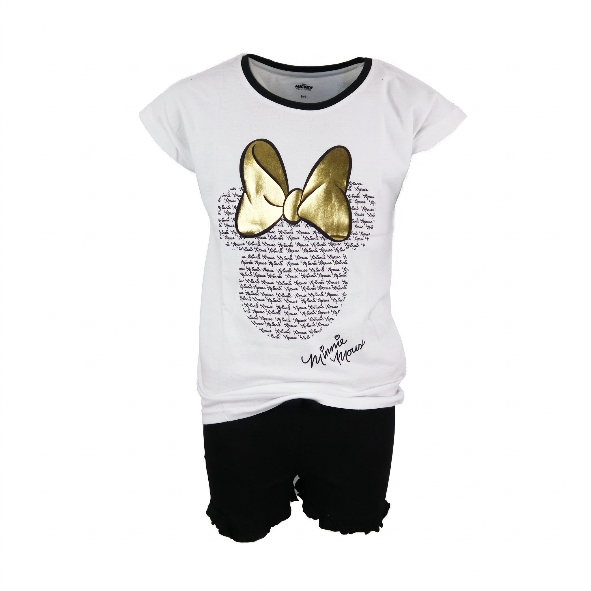 Disney Schlafanzug Minnie Maus Mädchen Kinder Jugend kurzarm Pyjama Gr. 134 bis 164, 100% Baumwolle