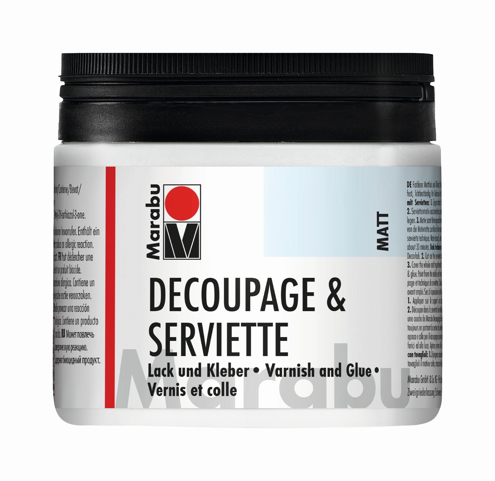 Marabu Papierserviette Marabu 1140 75 843 Servietten-Lack & Kleber, matt, 500 ml