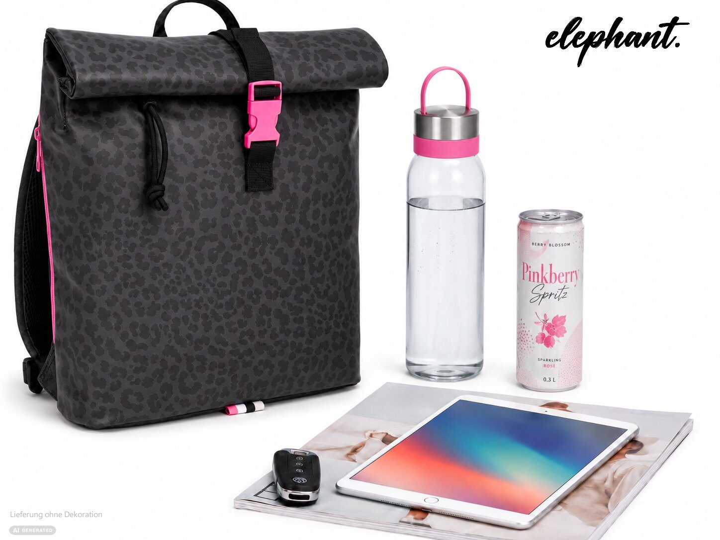 ELEPHANT Cityrucksack Lykka 12813 Damenrucksack wasserabweisend aus Plane, Rucksack Damen Handtasche iPad Tasche Geheimfach + Schlüsselbörse – Bild 5 von 5