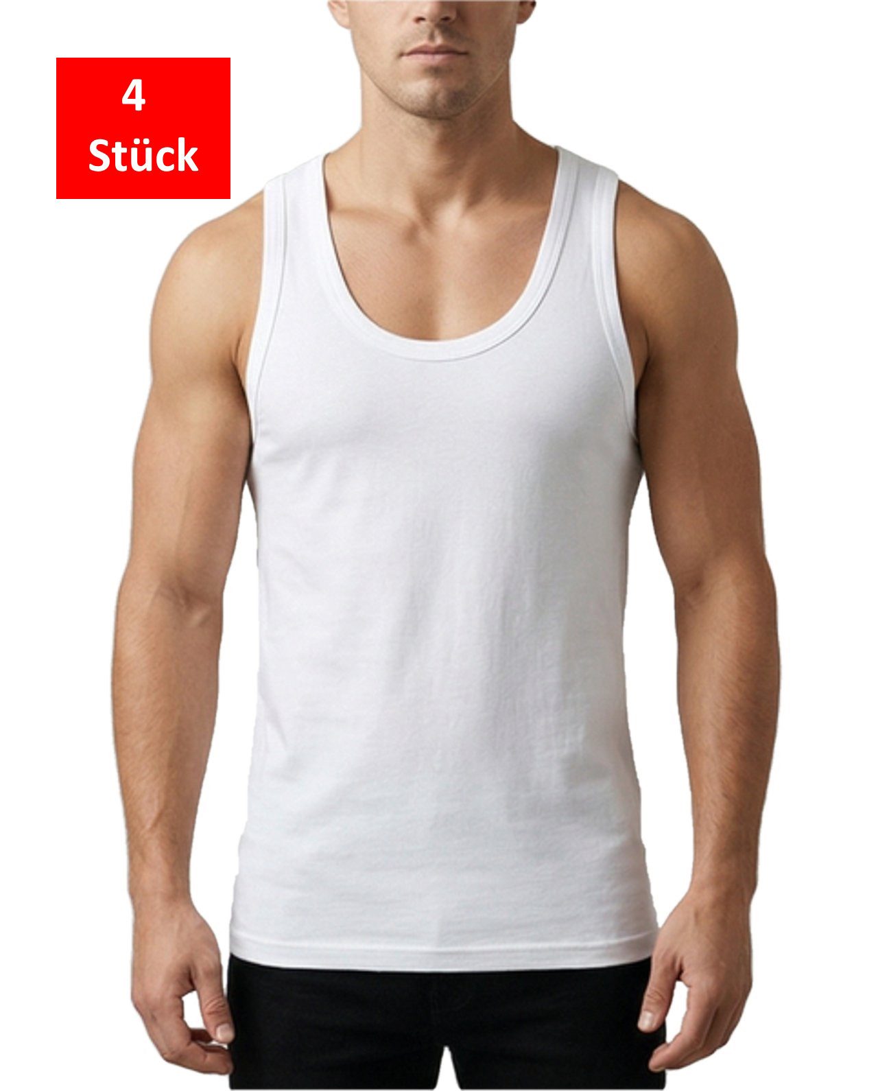 Stahlbogg Achselhemd 4er Pack Unterhemd Achselshirt für Herren (Packung, 4er Pack)