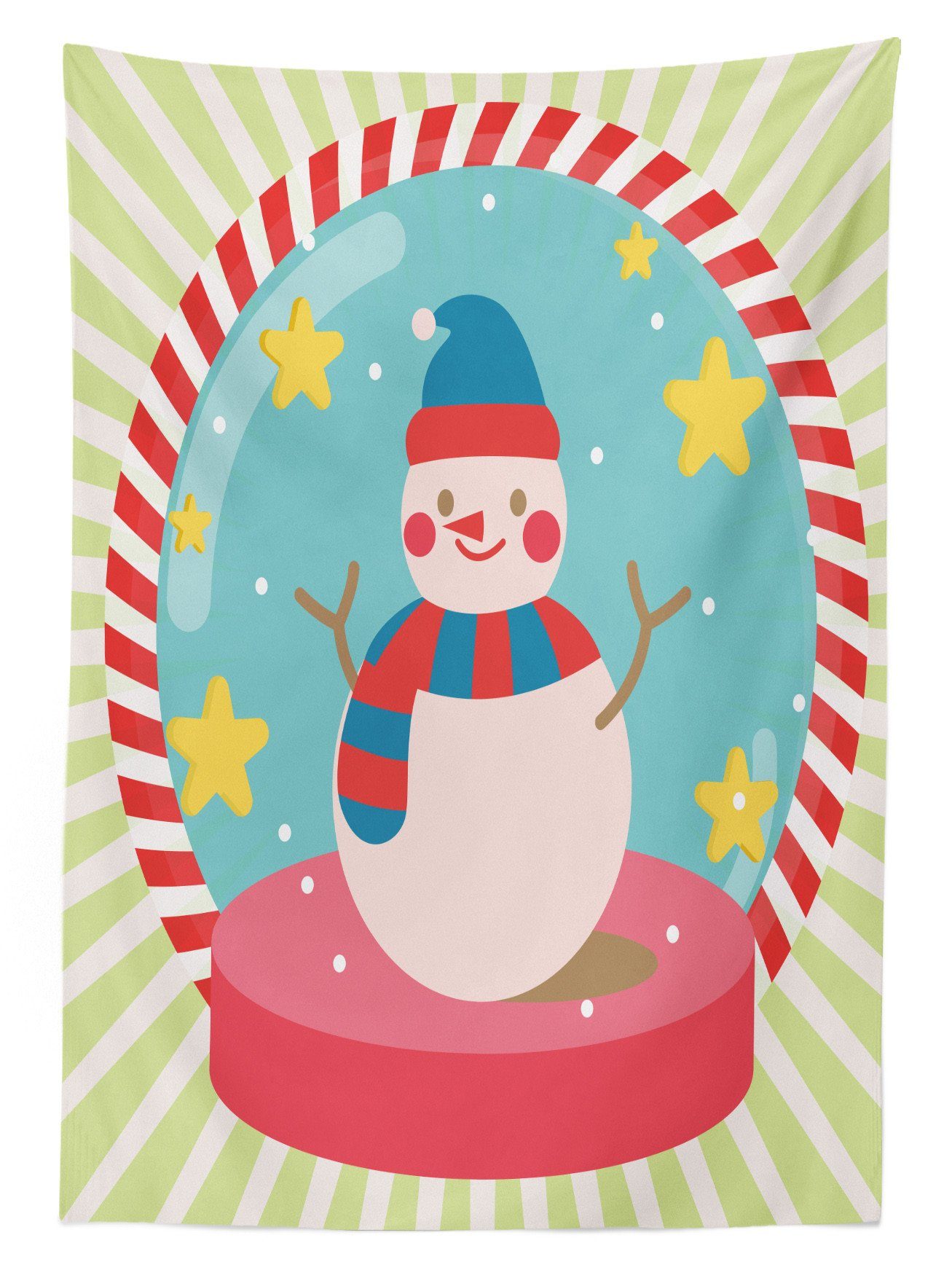 Außen Weihnachten Farbfest Frohes Neues Klare den Abakuhaus Jahr-Schneemann Für Farben, geeignet Tischdecke Waschbar Bereich