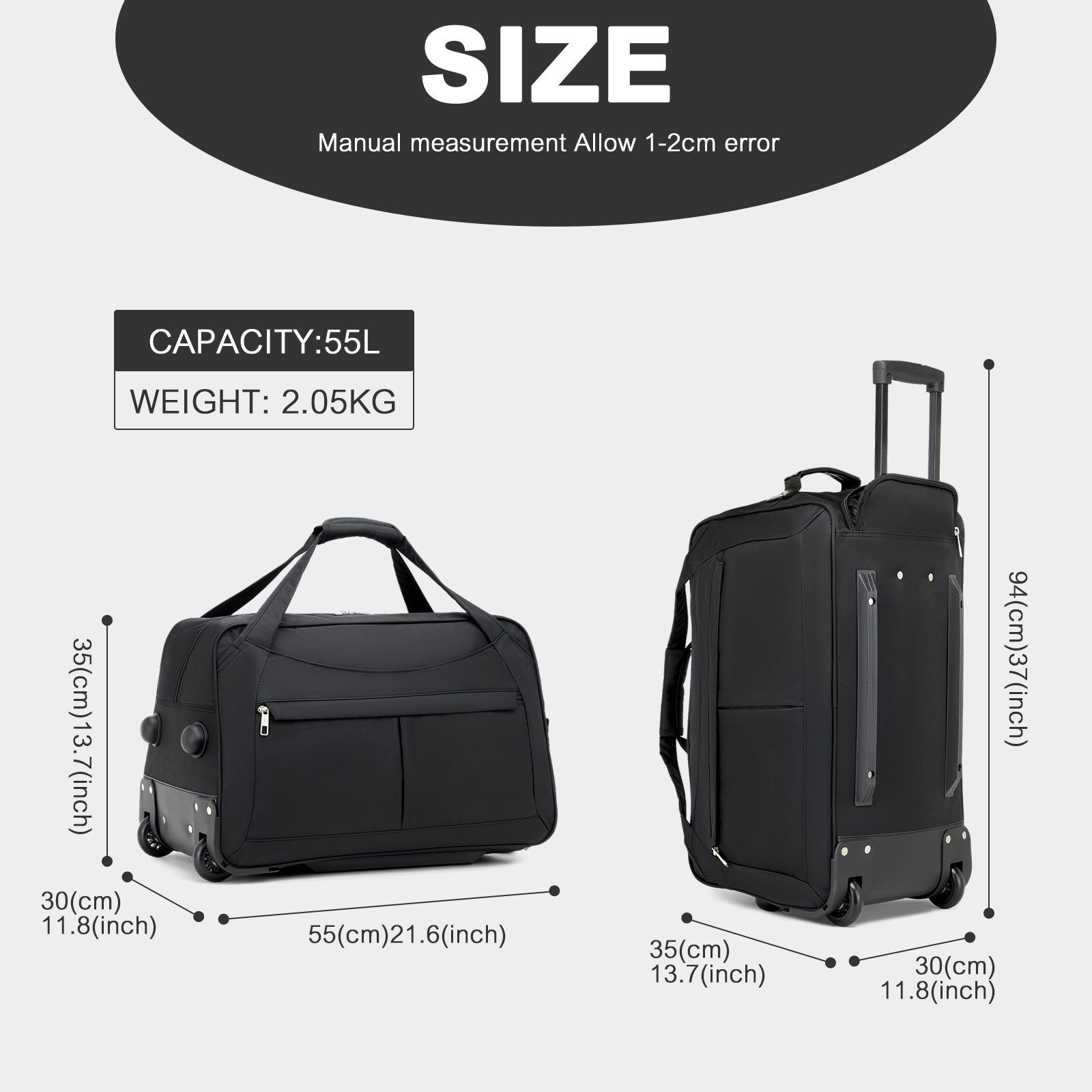 KONO Trolley 55cm Leicht Reisetasche mit günstig online kaufen