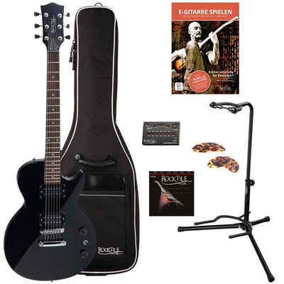 Rocktile E-Gitarre LP-100 elektrische Gitarre Set, inkl. Gigbag, Ständer, Saiten, Tuner, Plektren