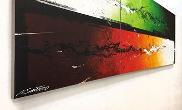 WandbilderXXL XXL-Wandbild Refresh Splash 210 x 70 cm, Abstraktes Gemälde, handgemaltes Unikat
