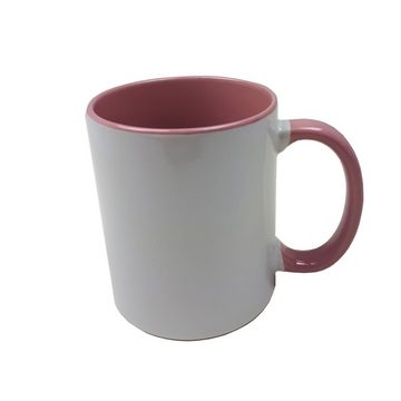 Airbrush-City Tasse 36 Stück Fototasse Sublimation Kaffee Tassen Becher WEISS - HENKEL Pink