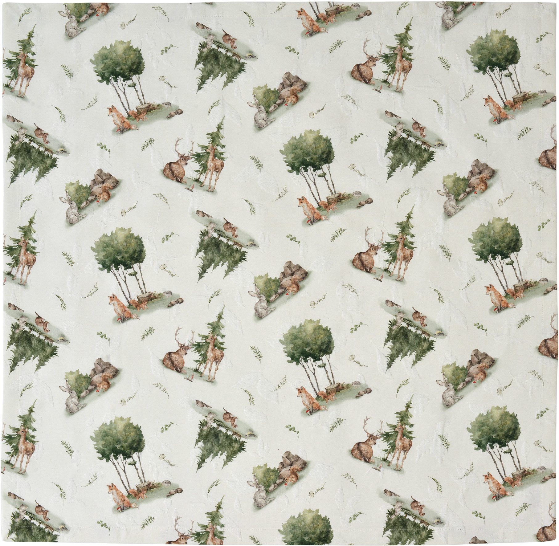 sander table + home Узкие скатерти SANDER Mitteldecke " Wildlife " Herbst Winter Waldtiere 85 x 85 cm (1-tlg)