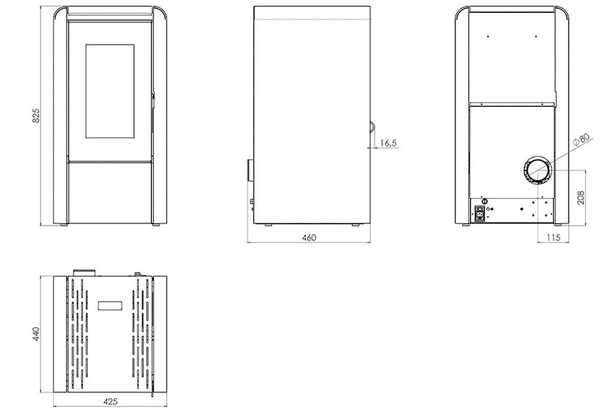 Blaze Pellet Stove Baby 5SW, 5 kW, WiFi Enabled