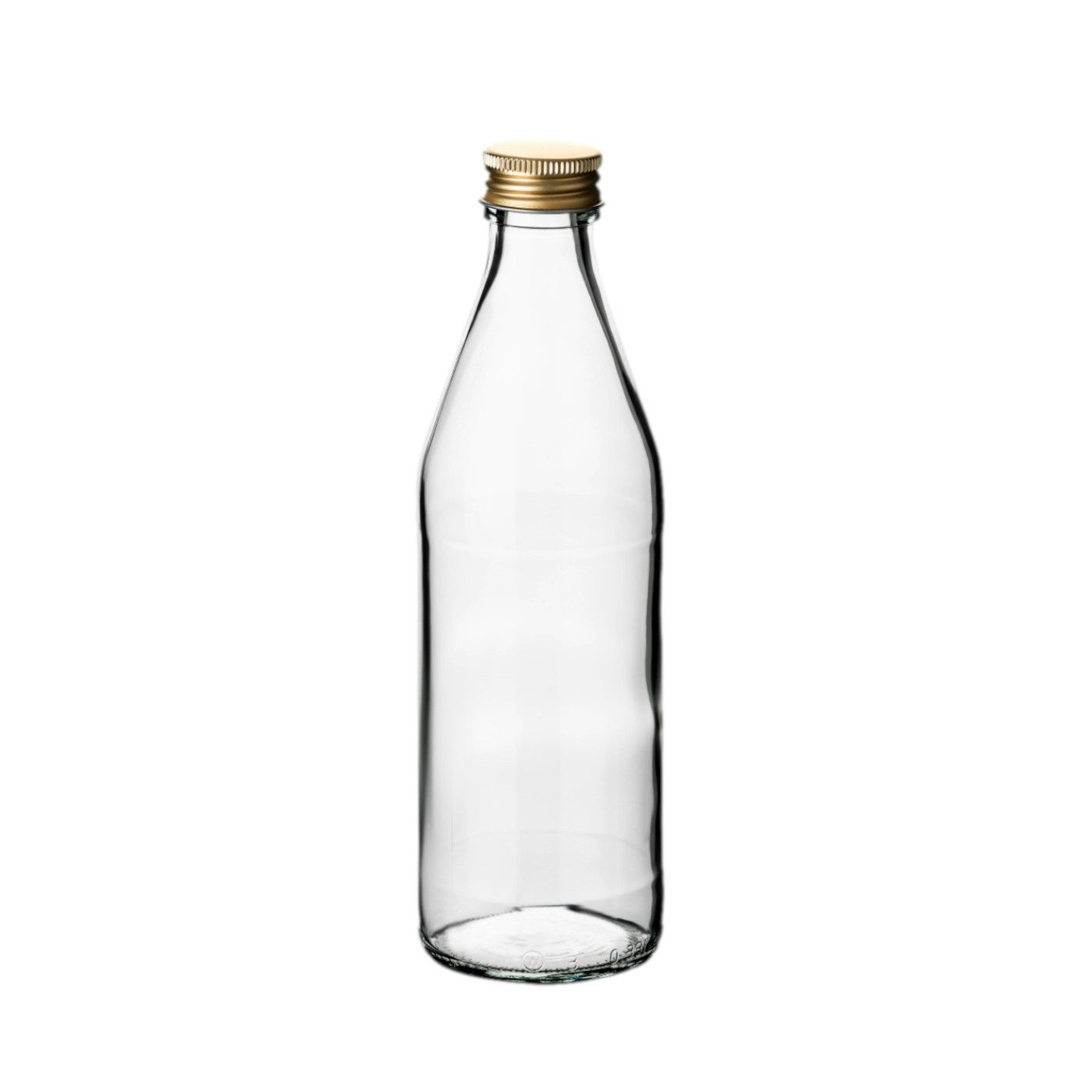 gouveo Trinkflasche Glasflasche Retro 330 ml mit Schraubverschluss zum Befüllen, 24 Stück, goldfarben