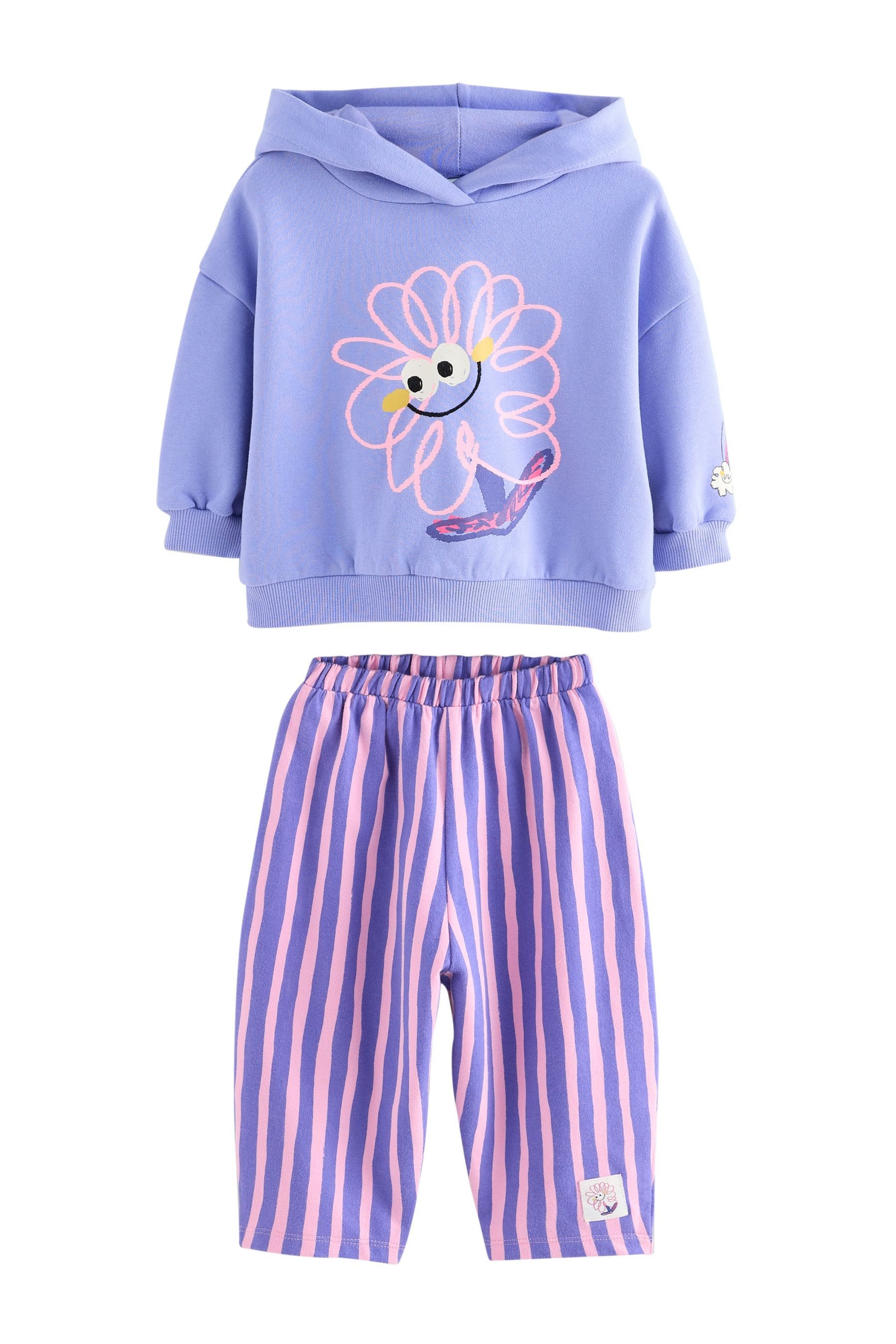 Next Sweatanzug Hoodie und Jogginghose mit Barrel-Bein im Set (2-tlg)