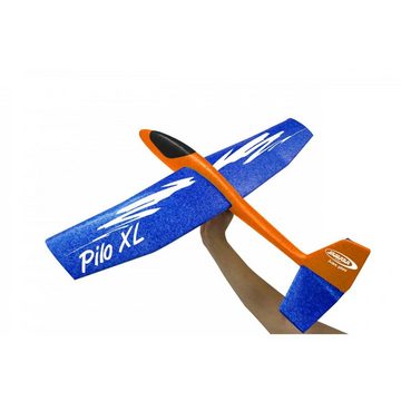 Jamara Spielzeug-Flugzeug Pilo XL, Schaumwurfgleiter EPP Wurfflugzeug Wurfgleiter Flieger Drachen blau orange