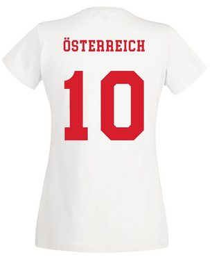 Youth Designz T-Shirt Österreich Damen T-Shirt im Fußball Trikot Look mit trendigem Motiv