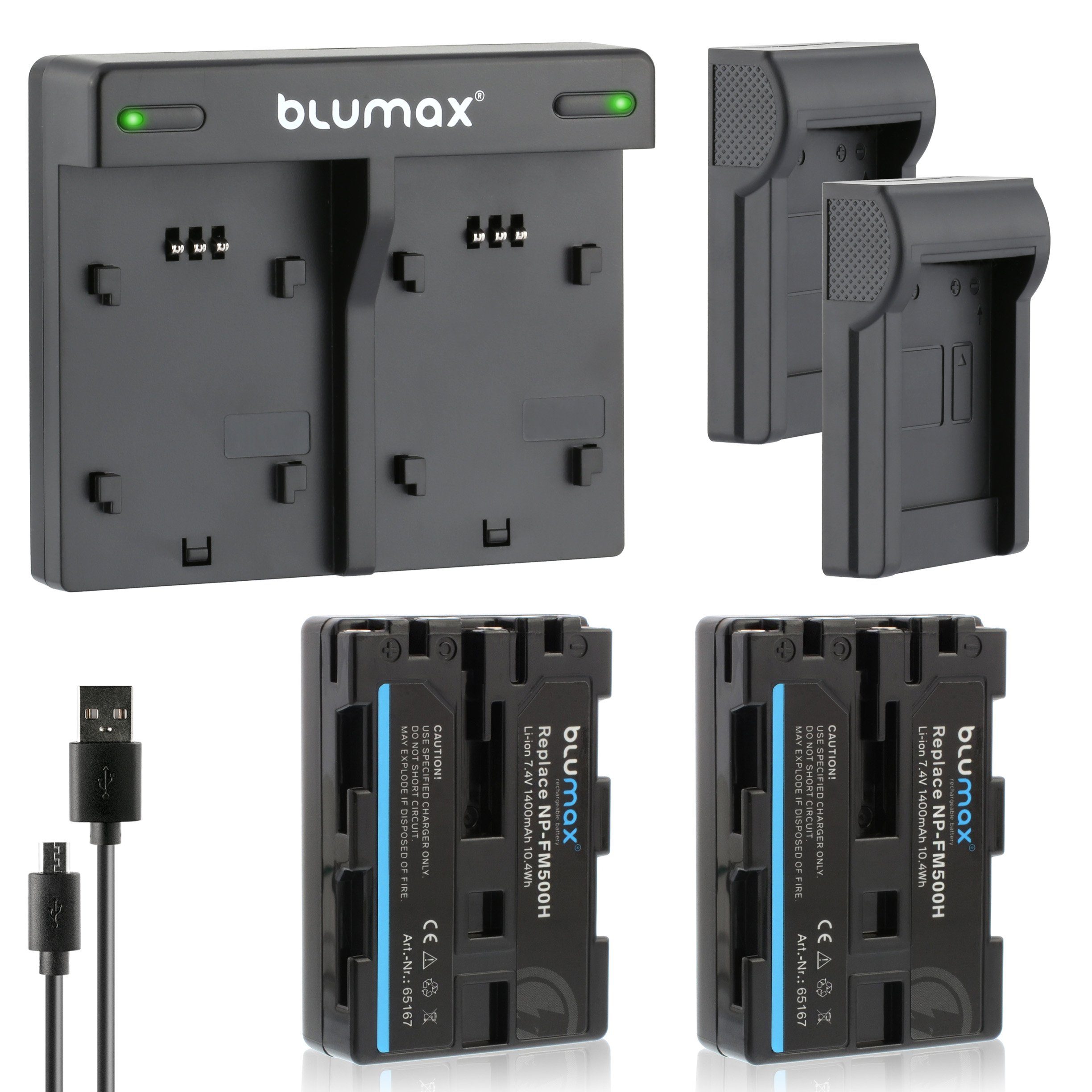 Set mit Lader für Sony FM500H DSLR-Alpha 1400 mAh Kamera-Akku