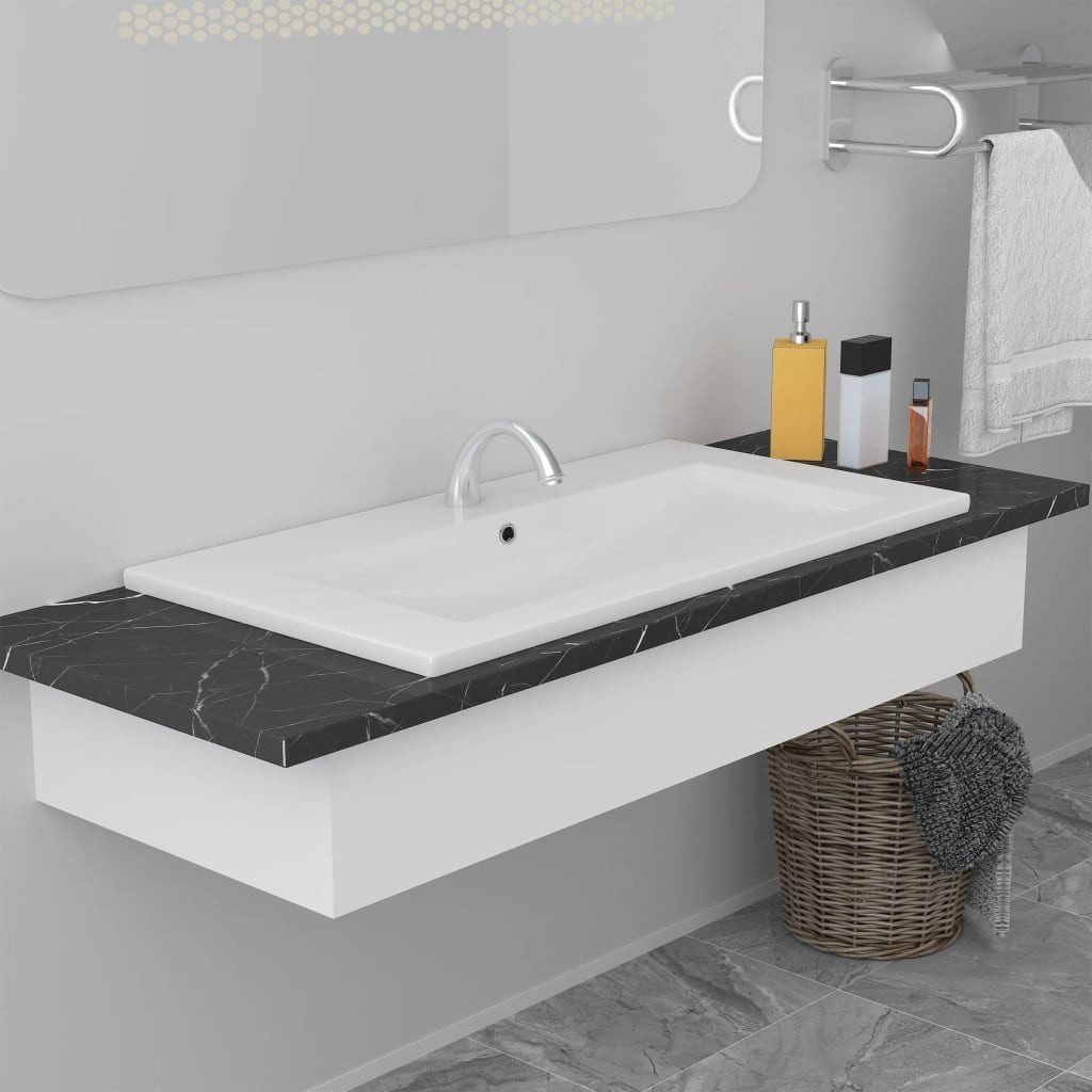 vidaXL Waschbecken 91 x 395 x 185 cm Waschbecken Badezimmer Einbauwaschbecken Handwaschbe