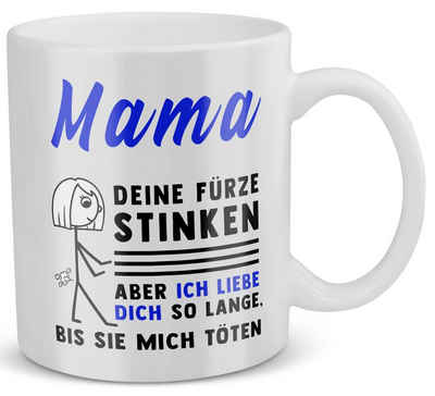 22Feels Tasse Mama Geschenk Muttertag Mutter Geburtstag Kaffee Frauen Fürze Stinken, Keramik, Made in Germany, Spülmaschinenfest