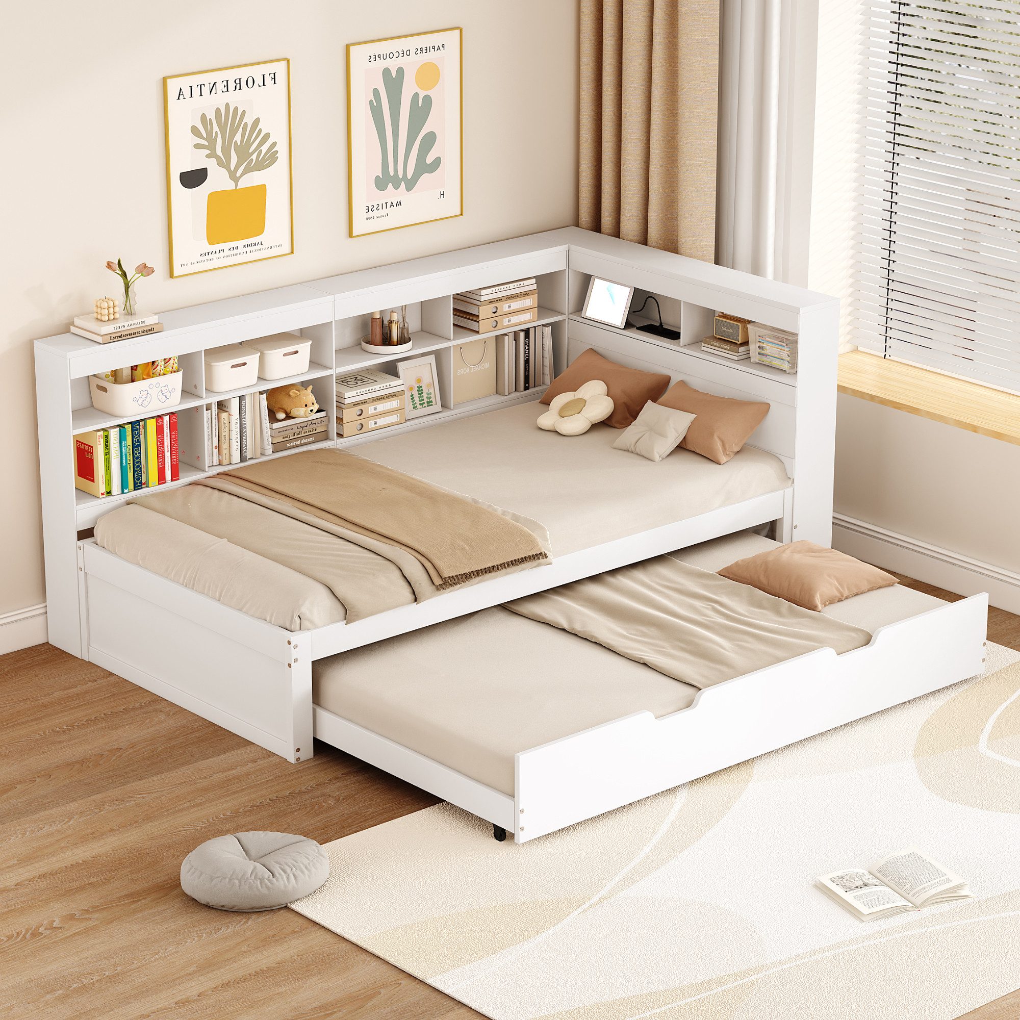 HAUSS SPOLE Schlafsofa 90x190/200, Ausziehbares Bett mit USB-Steckdose, Abl günstig online kaufen