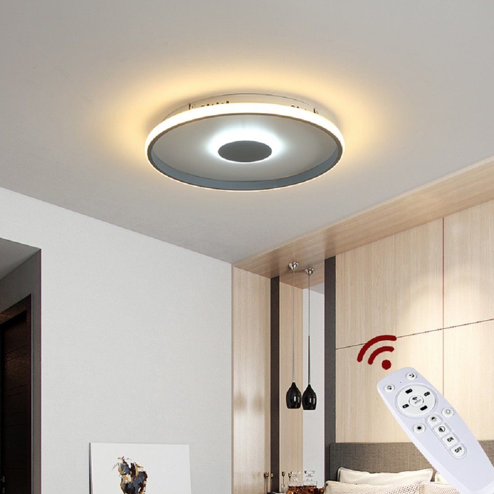 Euroton LED Deckenleuchte LED Deckenleuchte mit Fernbedienung Lichtfarbe warmweiß bis kaltweiß, LED fest integriert, kaltweiß,neutralweiß bis warmweiß, 7000 k-3000 k stufenlos einstellbar